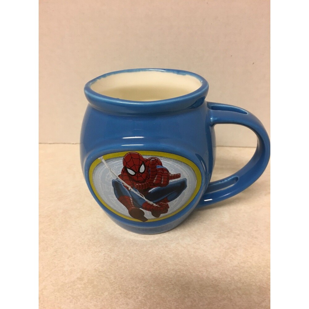 Marvel Spiderman Coffee Cup Mug Blue 2013 16 oz